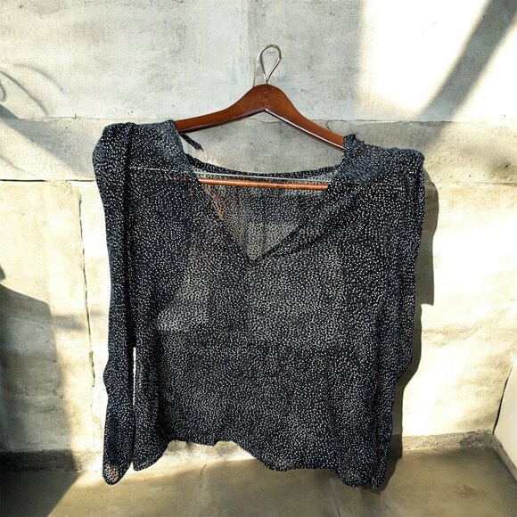 ba&sh Cadia Silk Blend Sheer Long Sleeve Blouse - Picture 1 of 5